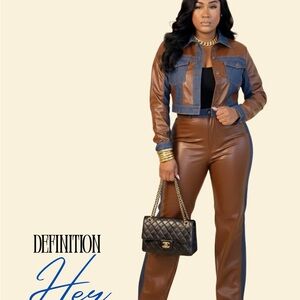 Brown and Blue Women's Jumpsuit